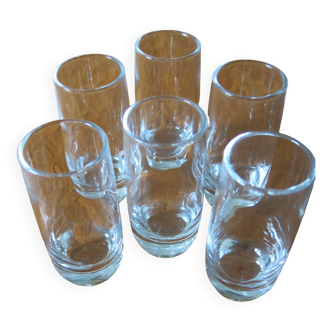 6 digestive glasses from Arcoroc model "Vigne"