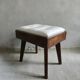 Tabouret en bois et Skaï, vers 1960, scandinave