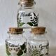 Lot 3 glass jars and corks
