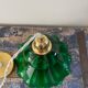 Vintage suspension lamp in marbled green opaline