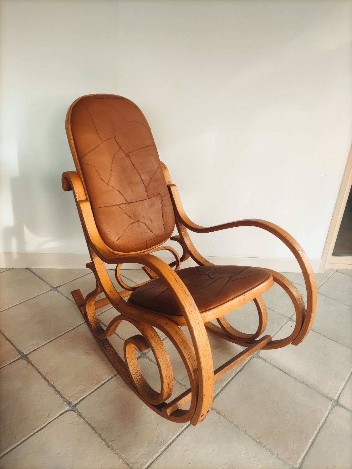 Rockingchair wood and leather