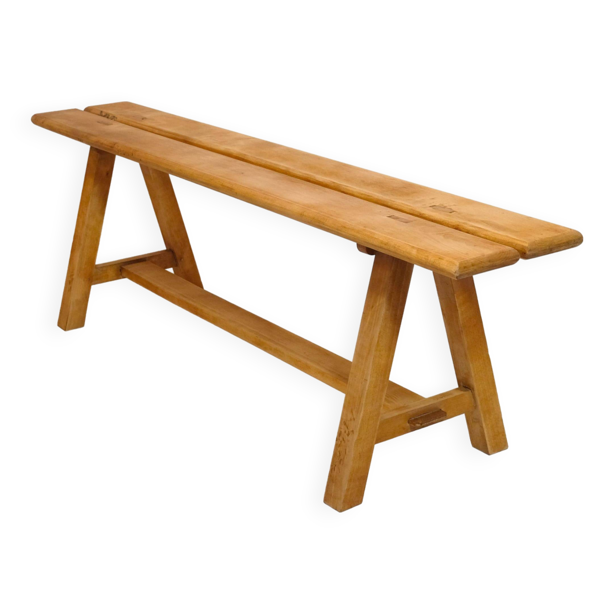 3-seater bench in solid wood from the 80s-90s.
