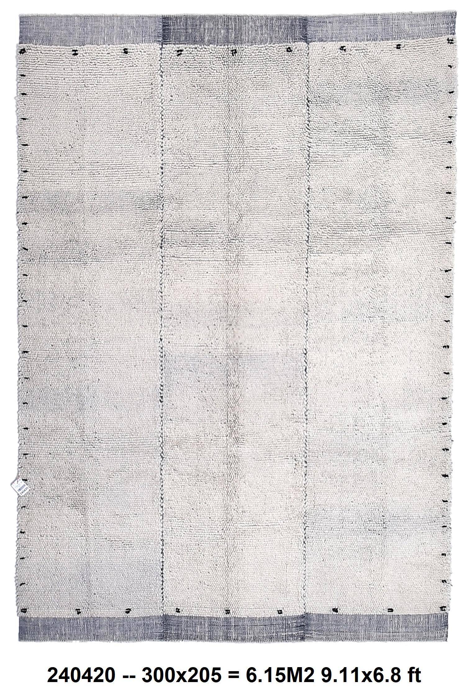 blue wool maroccan style large rug, 300x200 cm wool blue rug