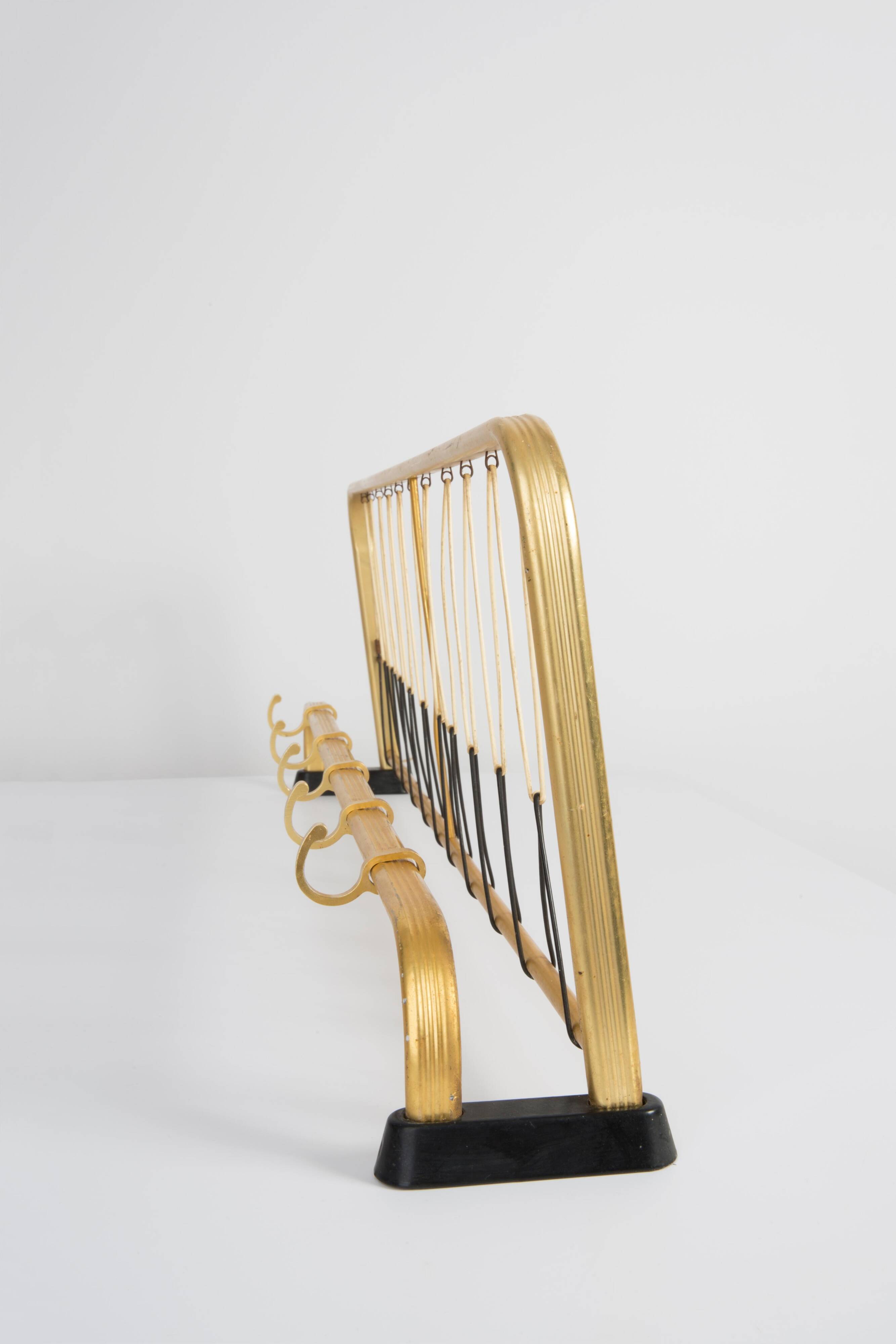 Golden coat rack from the 20th century, Germany, Europe, 1960s.