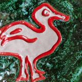 Decorative ceramic plate with duck decoration