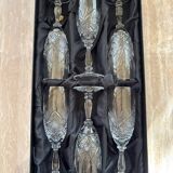 6 crystal champagne glasses