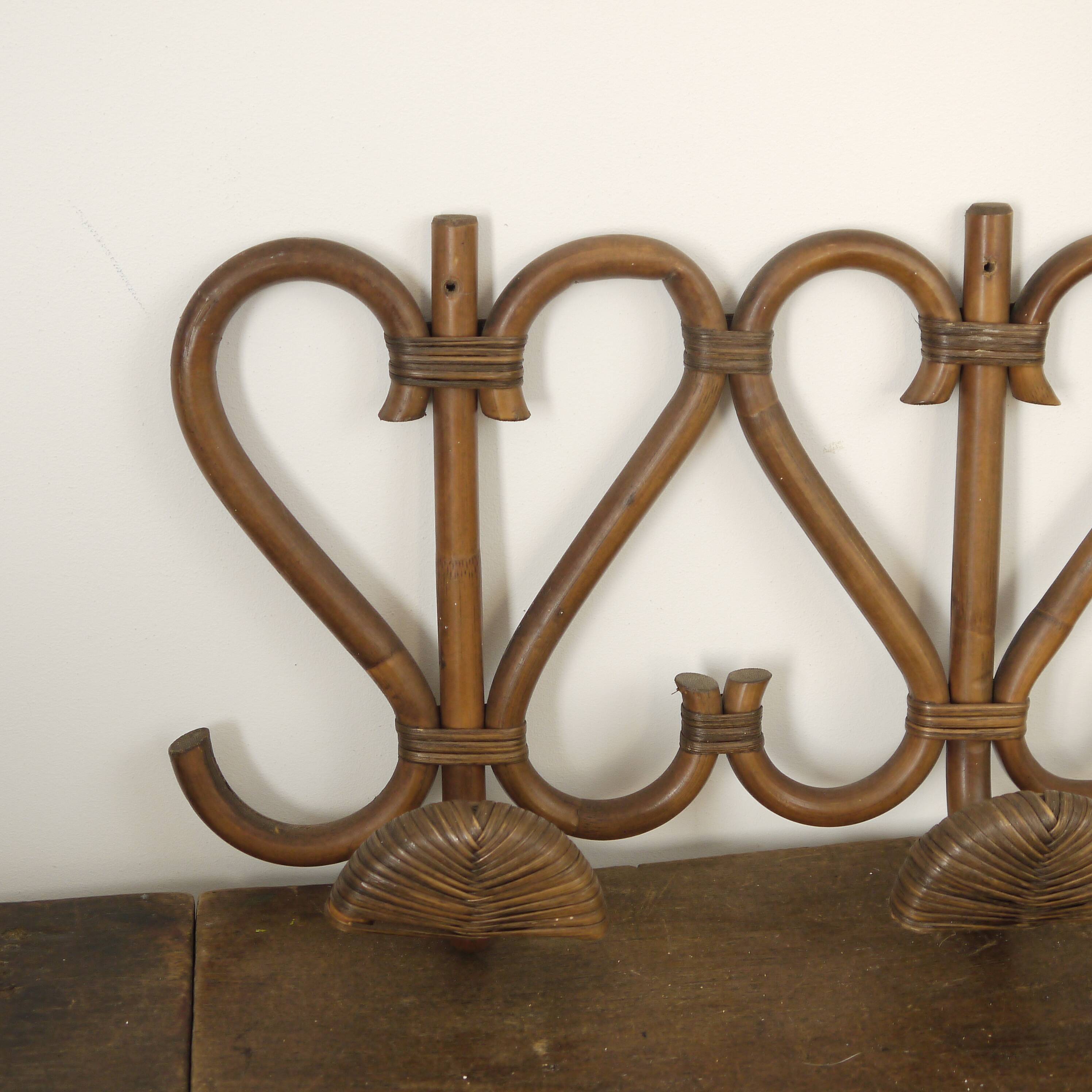 Rattan coat hanger