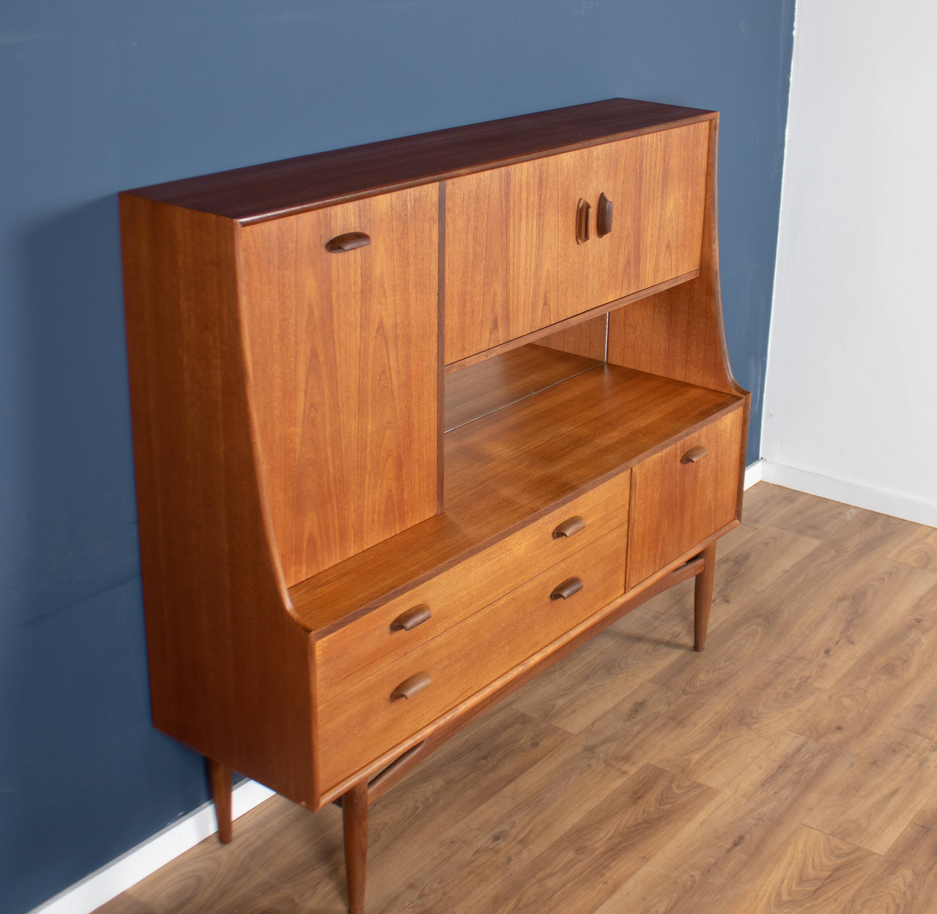 Retro Teak 1960s Long G Plan Scandi Mid Century High Sideboard