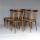6 Fischel bistro chairs no. 409, circa 1935, wooden seat, not Thonet.