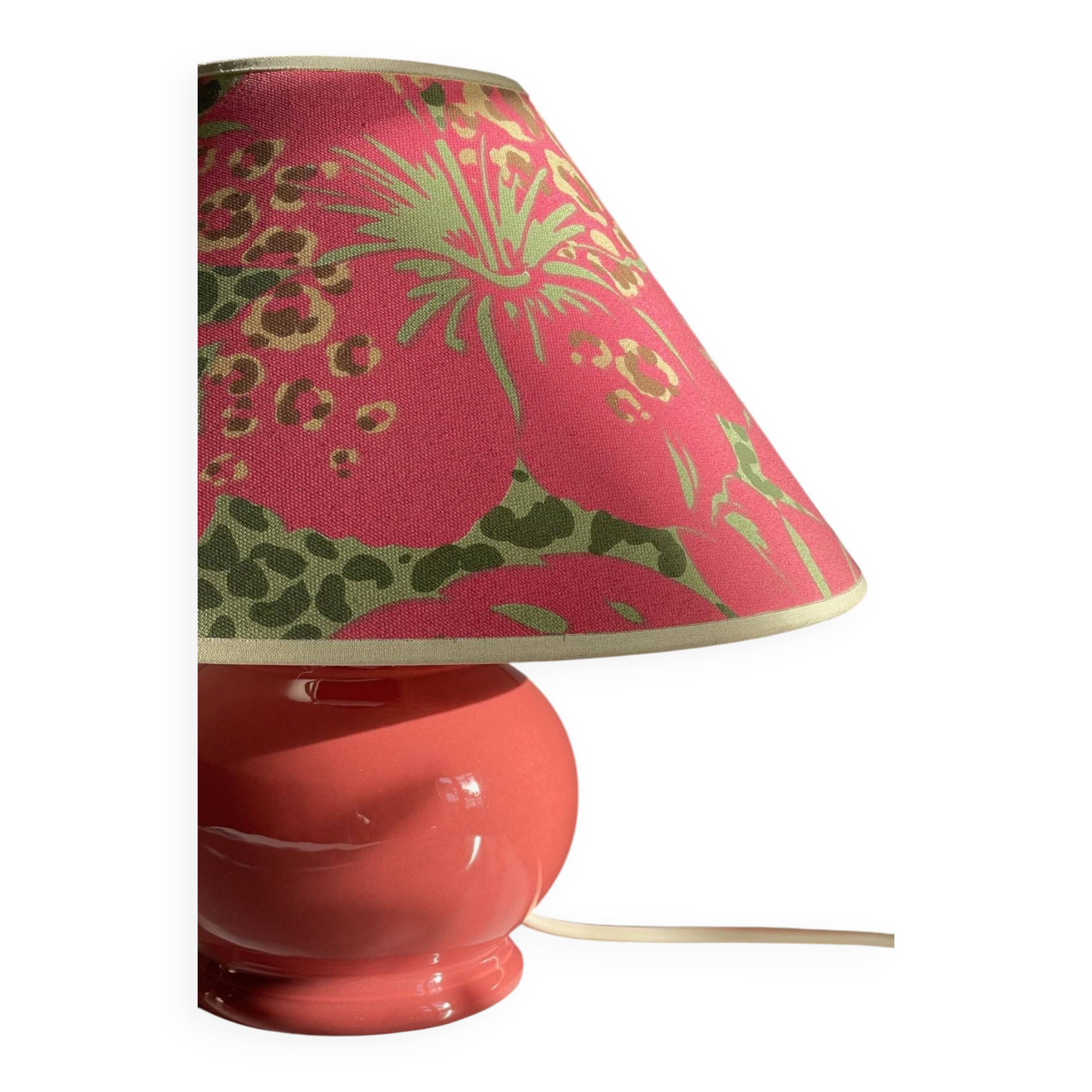 VINTAGE Leopard Ceramic LAMP