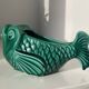 Vide-poche poisson en faïence verte Vallauris