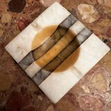 Art Deco ashtray/trinket tray in tricolor marble