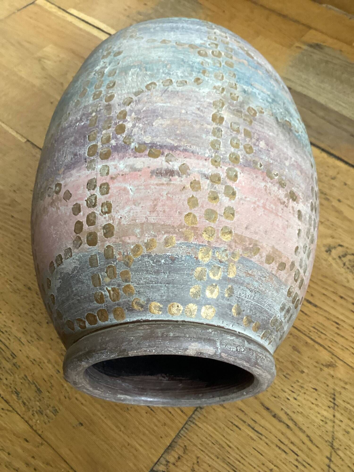 Vintage ceramic artisanal vase dimensions: height-30 cm-diameter-22 cm