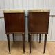 A PAIR OF LOUIS XVI STYLE MAHOGANY BEDSIDE TABLES