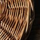 Medium round wicker plateau with two handles.