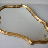 Old mirror glass mirror wooden background gilded wood decoration hall living room