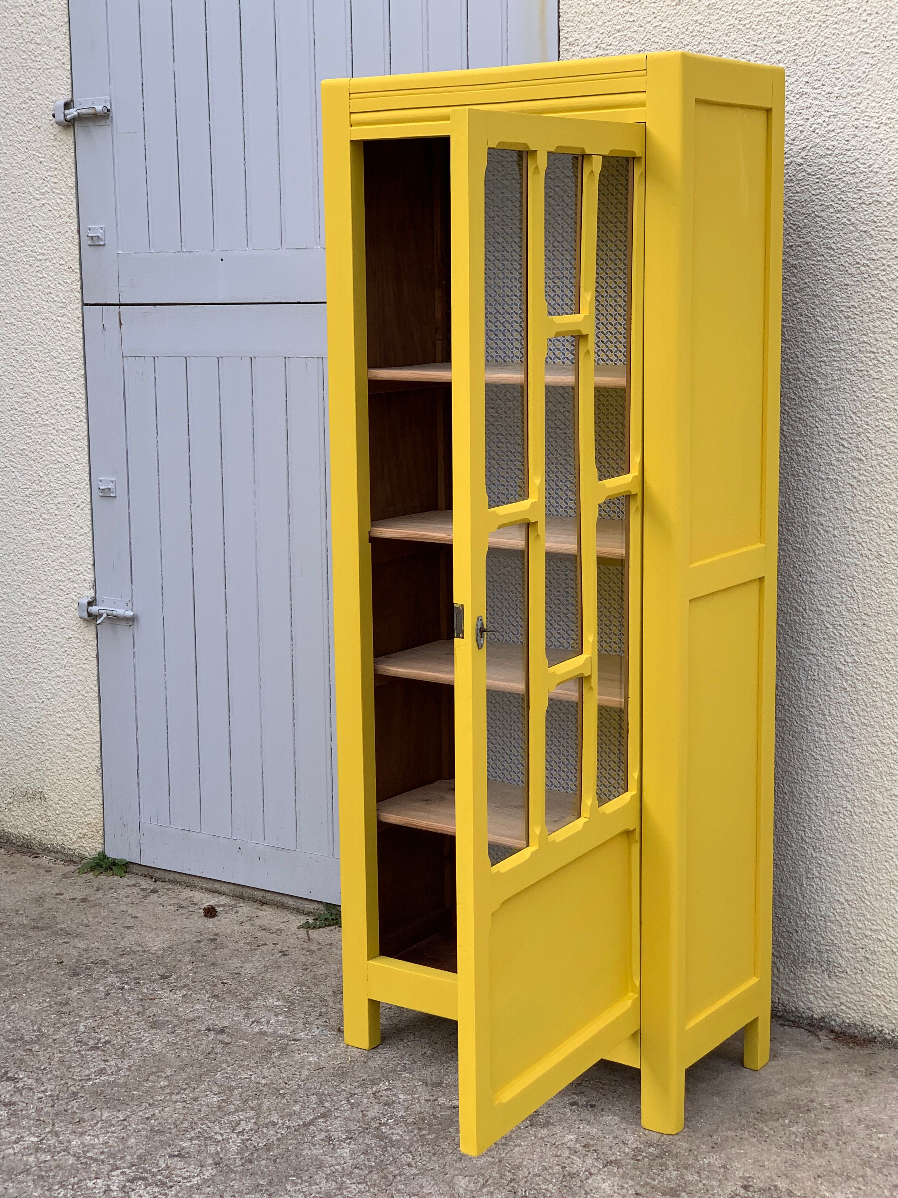 Glass-glazed Parisian wardrobe 1950