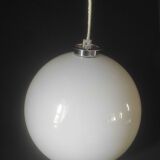 Opaline white globe pendant light