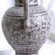 Large 19th century (1840) barbotine carafe / vase with prow head