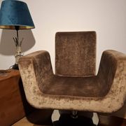 Artisan-Restored Mid-Century Armchair in Golden Mustard Velvet | Bruno Gonç