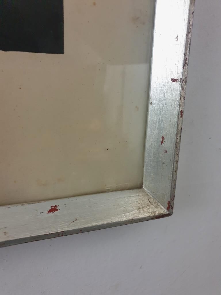 Linocut foot ball - art deco painting - vintage sport