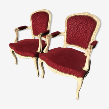 Paire de fauteuils cabriolets Louis XV