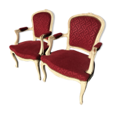 Paire de fauteuils cabriolets Louis XV