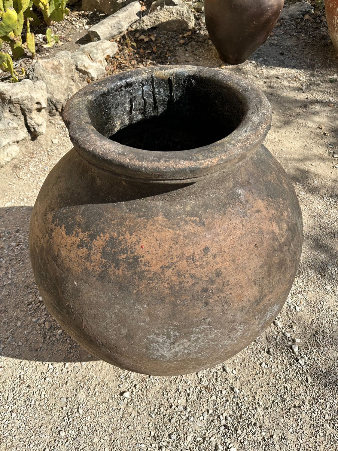 Ancient terracotta pottery jar from the 19th century
