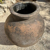 Ancient terracotta pottery jar from the 19th century