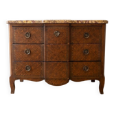 Antique chest of drawers with 3 drawers and marble top.