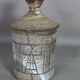 J. Pouchain (1925-2015) incised covered pot enamelled abstract decoration, signed. SB