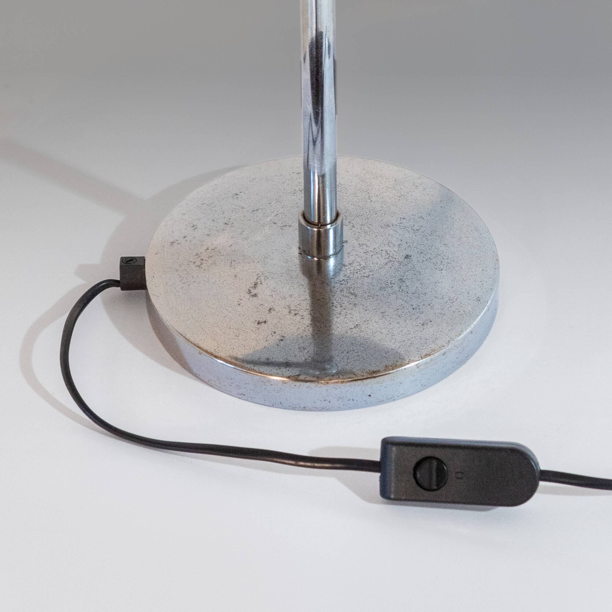 Bauhaus Chromed Desk Lamp with Adjustable Lampshade, Italy 1950s