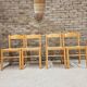 Set de 4 chaises en pin et jonc vintage