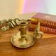 Brass cellar rat candle holder