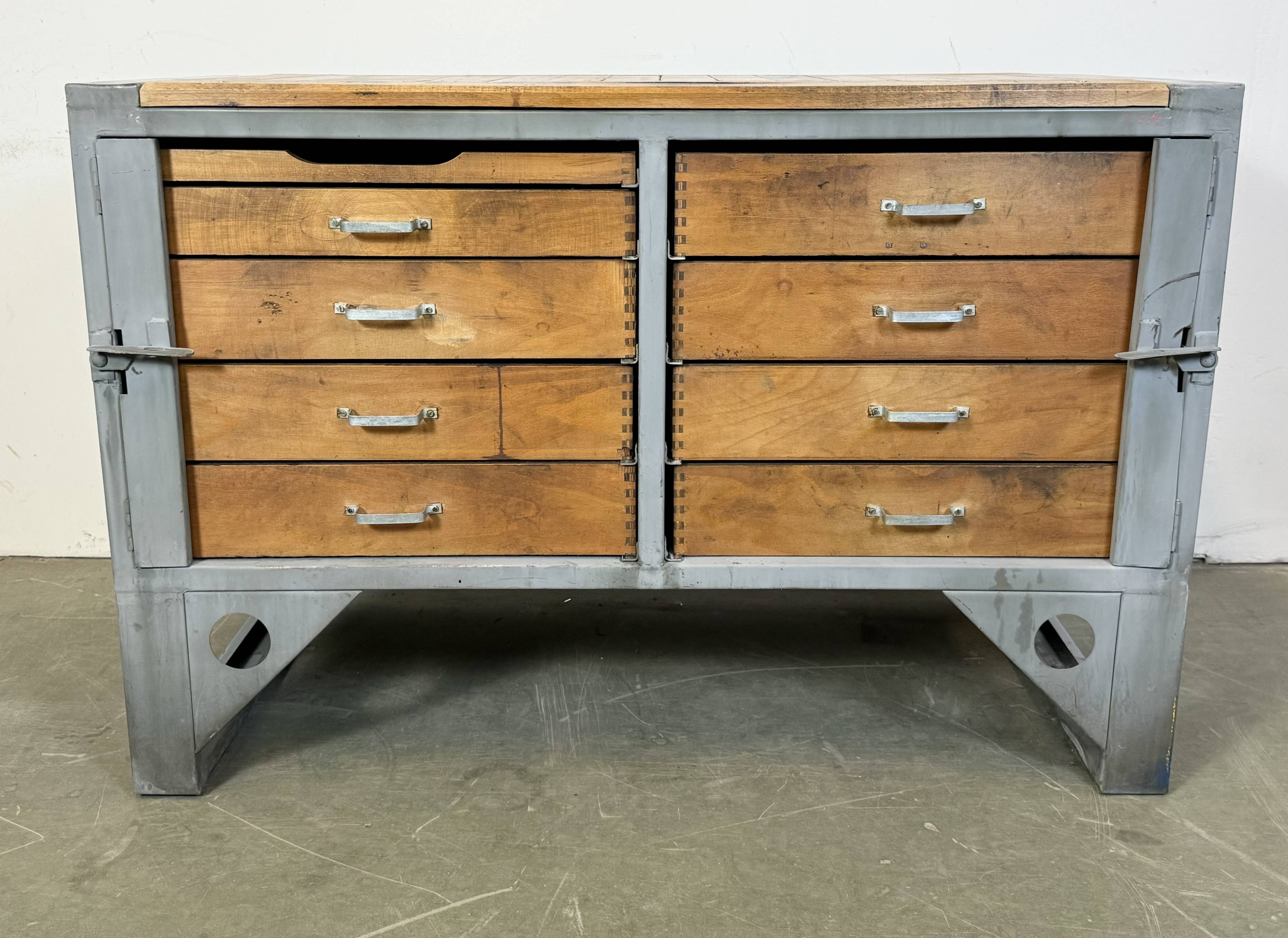 Vintage Grey Industrial Chest of Drawers, 1960s