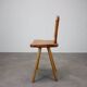 Vintage Czech folk farmhouse chair in solid wood, from the 1940s-1950s.