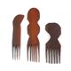 Set de 3 peignes Africains en bois, années 70