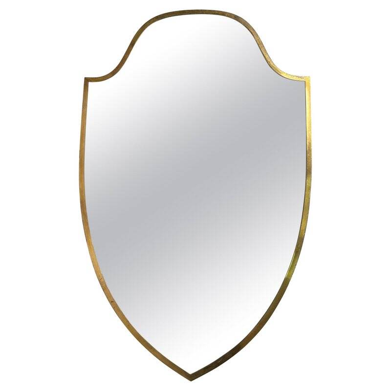 Mid-Century Modern Brass Wall Mirror by Gio Ponti, 1950