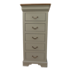 Chiffonnier style Louis-Philippe vert de gris, plateau  bois.