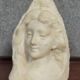 Lebrun: Bust of a young girl sculpted in white marble, Art Nouveau period