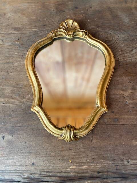 Small antique gilded mirror 30x22cm