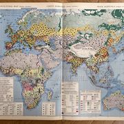 Carte agricole ancienne Ancien Continent — Végétation, Cultures, Éleva
