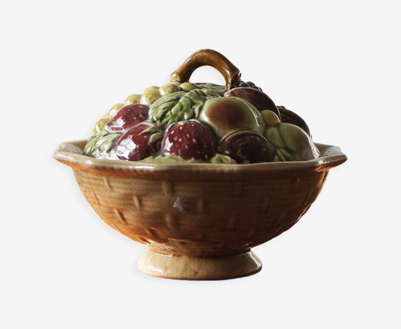 Bol vintage Majolica de Sarreguemines années 1950
