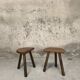 Vintage wooden tripod stool pair.