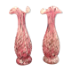 Pair of clichy vase turned glass and pink collar