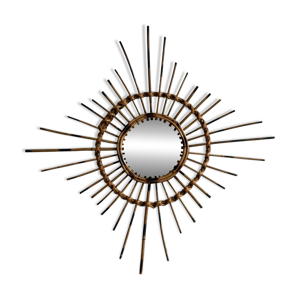 miroir Soleil en rotin