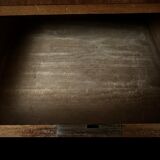 George III English Commode in Mahogany and Burl, Stretcher Feet – 19th Century