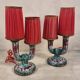 Lampes de table à double bras en céramique émaillée de Longwy