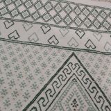 Tapis traditionnel blanc et vert fait main en pure laine