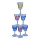 6 Arlequin VMC Reims aperitif or liqueur glasses